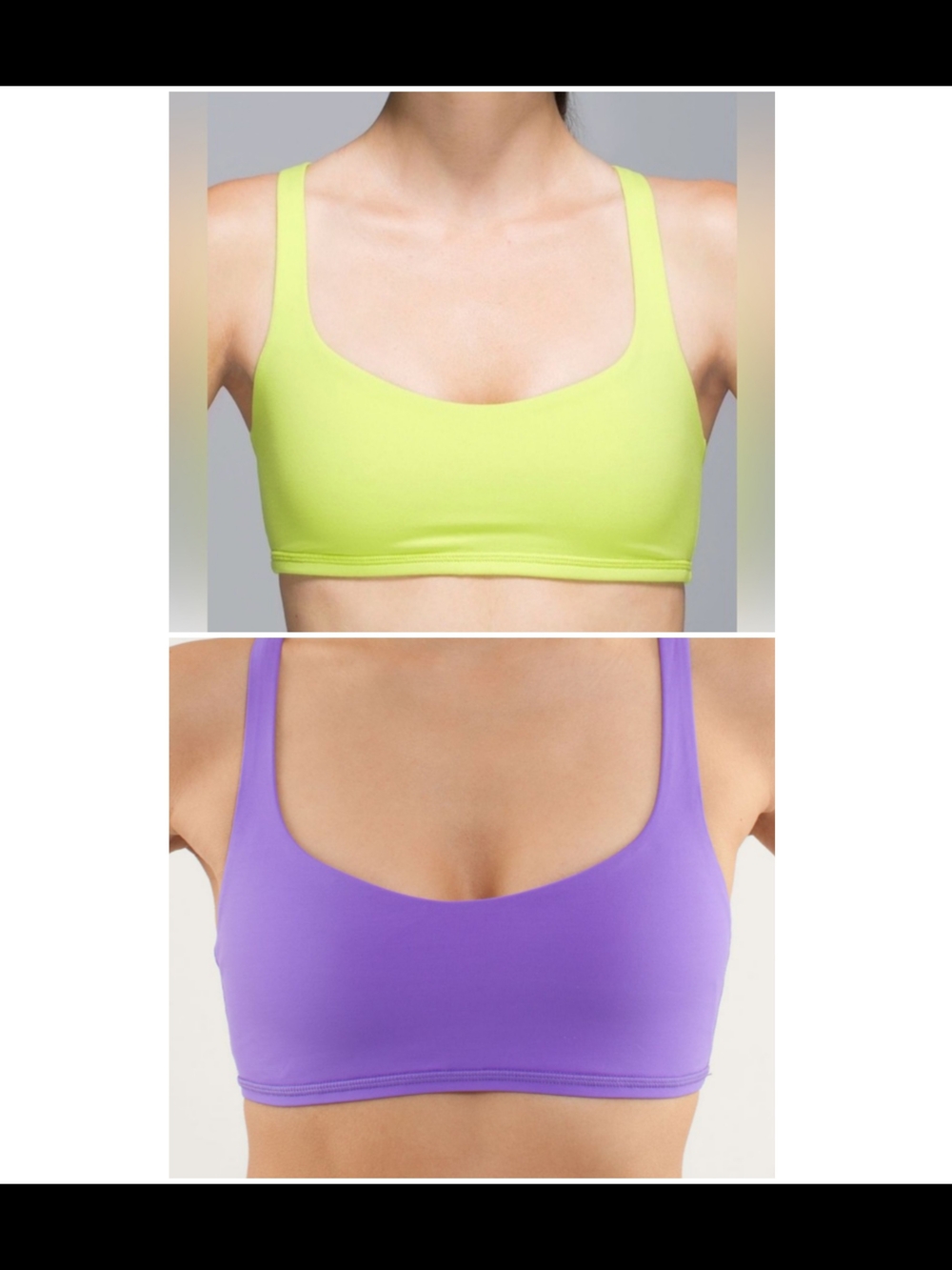 Lot of 2 New Lululemon Free to Be Bra Yoga Lightweight| Lime & Violet| Small